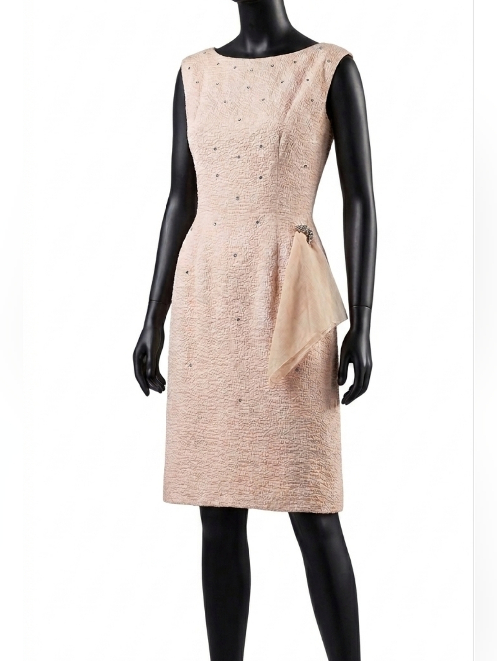 1960s Vintage Pink Sheath Sleevless Dress Size Small